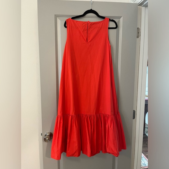 Christopher John Rogers x Target Red Orange Cotton Poplin Midi Dress - Size M - Picture 3 of 5